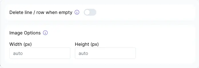 Image shows option to resize images in DocsAutomator