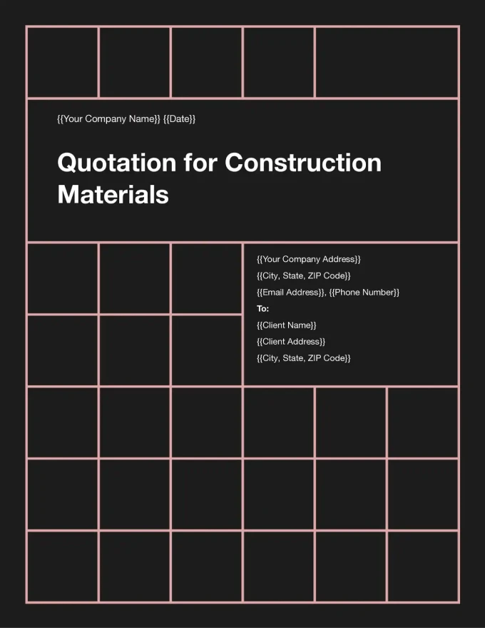Quotation for construction materials