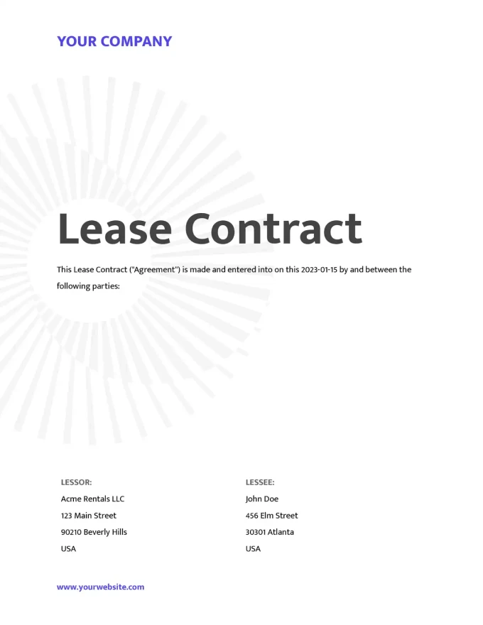 Lease contract ready to send